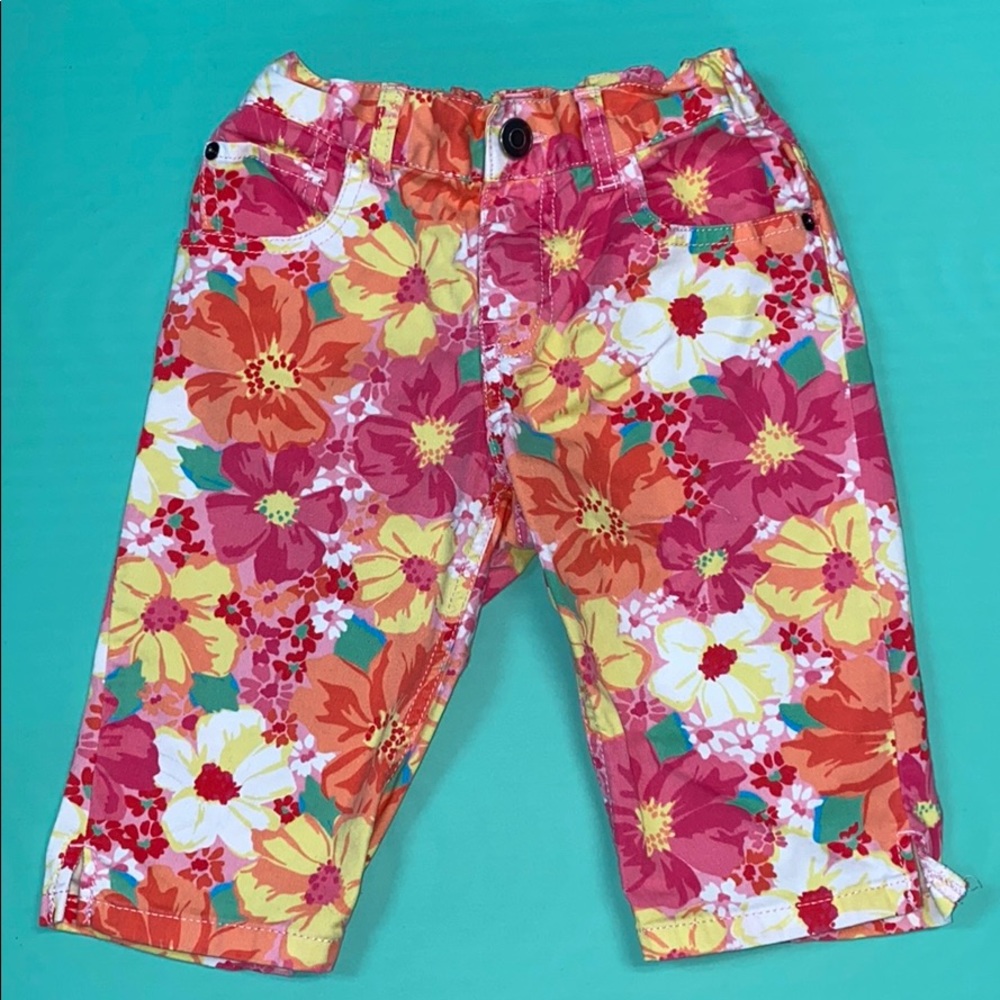 1989 place floral denim shorts